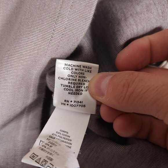 LL Bean Signature Short Sleeve Side Tie Gray Sweatshirt Womens Large Sporty - Picture 13 of 15